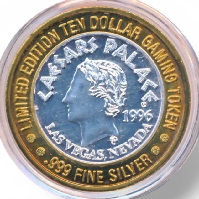 Las Vegas 10 Dollar Gaming Token Zilver Ceasars Palace 1996