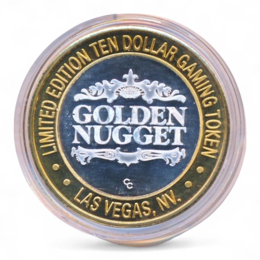 Las Vegas 10 Dollar Gaming Token Zilver Golden Nugget - Gambling Hall