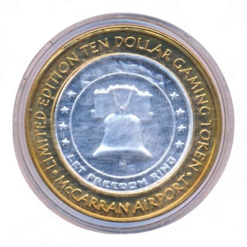 Las Vegas 10 Dollar Gaming Token Zilver McCarran Airport