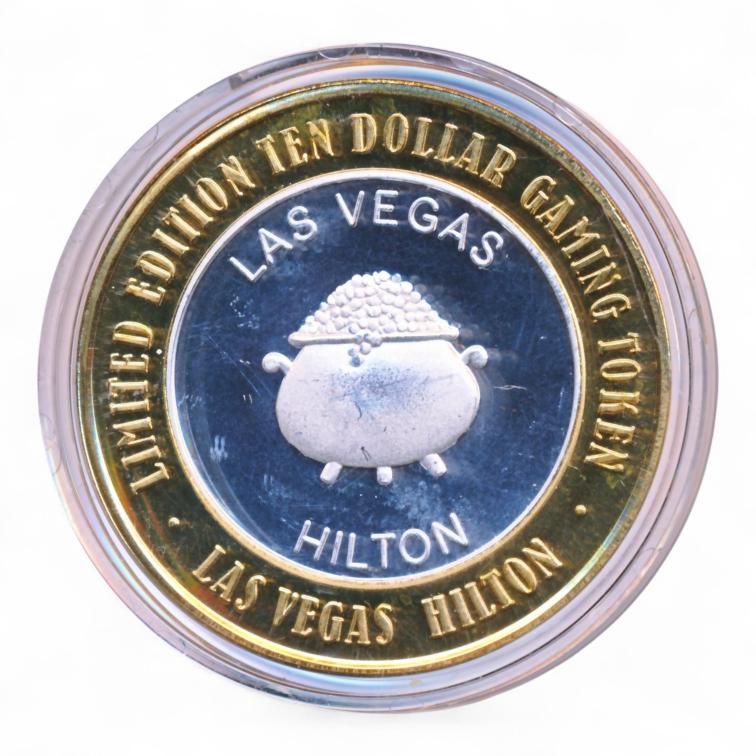 Las Vegas 10 Dollar Gaming Token Zilver Hilton
