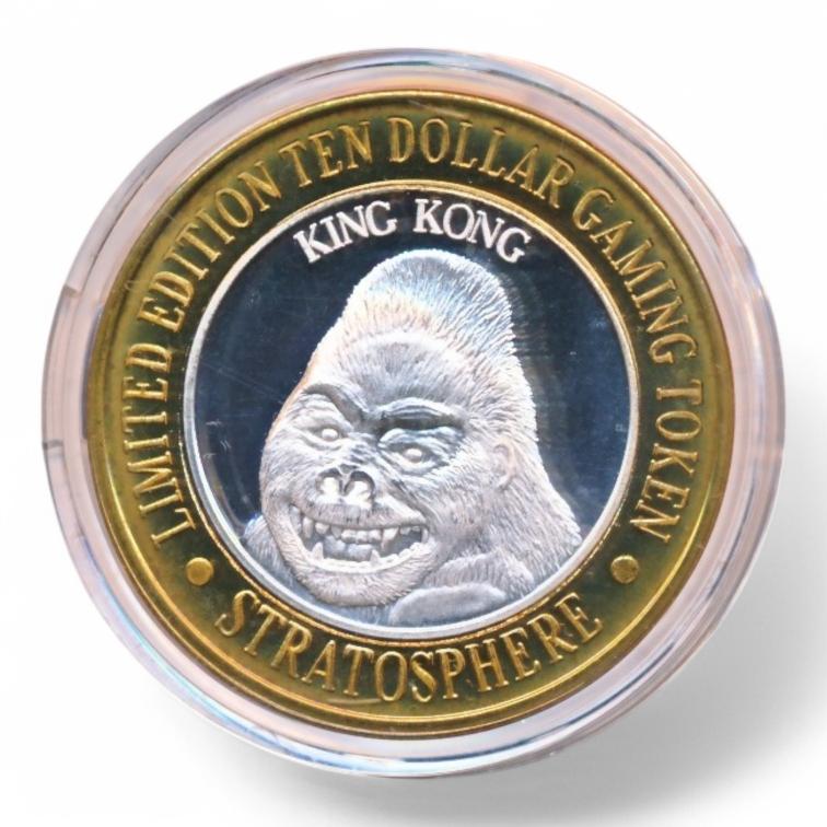 Las Vegas 10 Dollar Gaming Token Zilver Stratosphere - King Kong