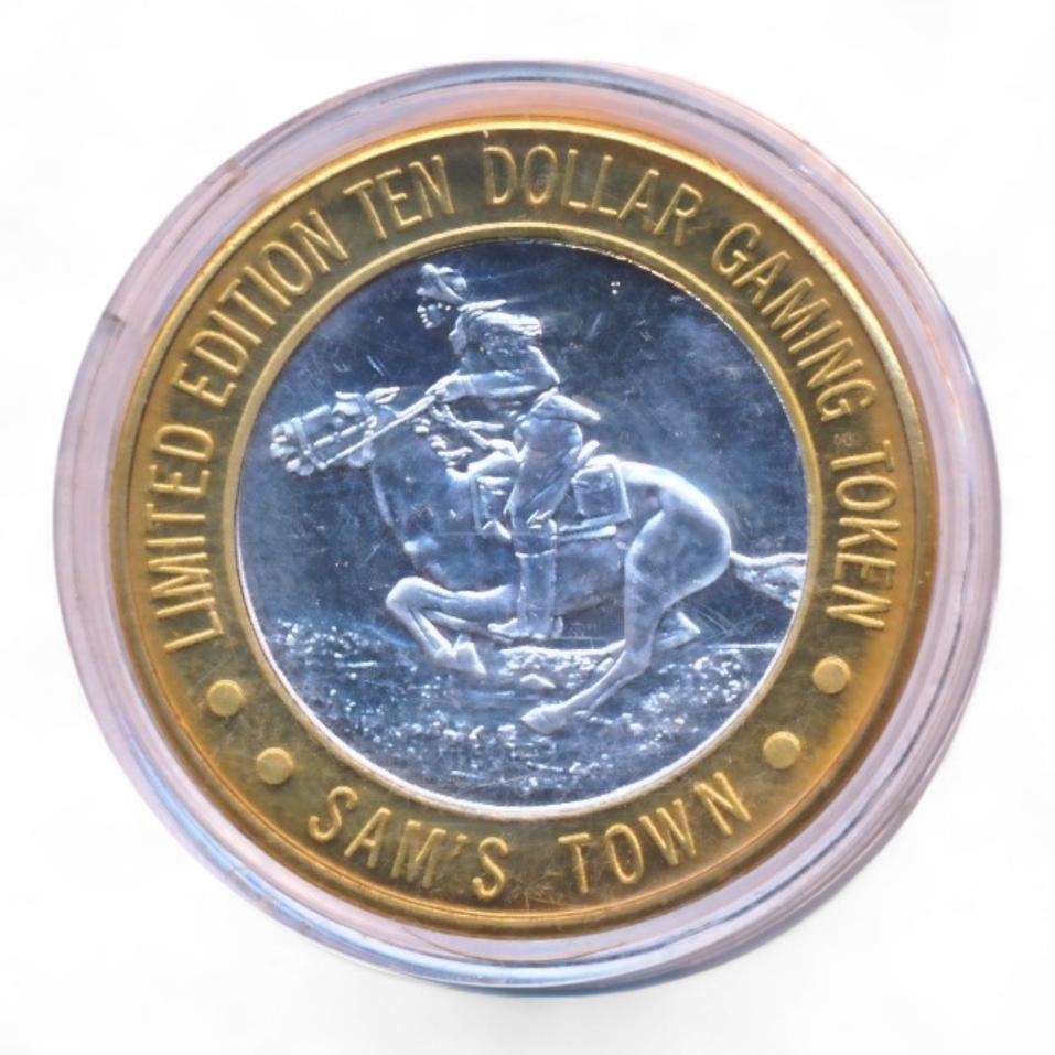 Las Vegas 10 Dollar Gaming Token Zilver Sam's Town