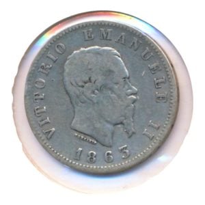 Italië 1 Lira 1863-M (Fraai)