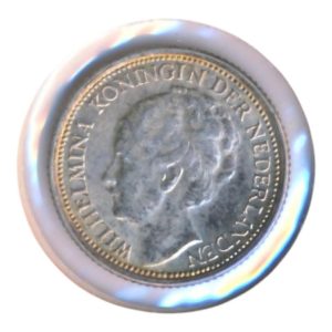 Nederland 10 Cent 1941 Wilhelmina met patina