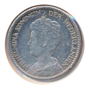 Nederland 1 Gulden 1915 Wilhelmina hermelijnen mantel