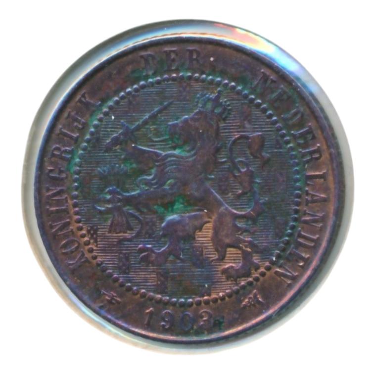 Nederland 2 1/2 Cent 1903 Wilhelmina met patina