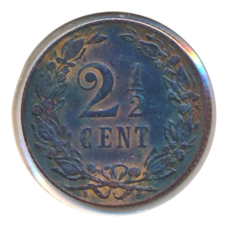 Nederland 2 1/2 Cent 1904 Wilhelmina met patina