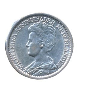 Nederland 25 Cent 1914 Wilhelmina hermelijnen mantel