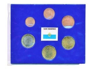San Marino muntset Euro mix in blauwe verpakking