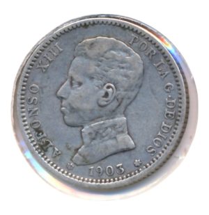 Spanje 1 Peseta 1903 (Zeer fraai-)