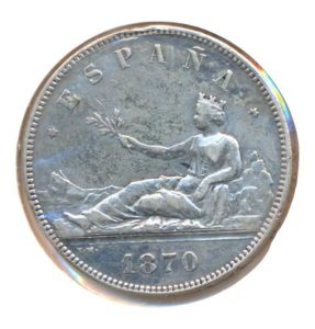 Spanje 5 Pesetas 1870