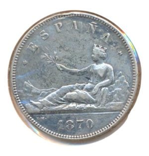 Spanje 5 Pesetas 1870