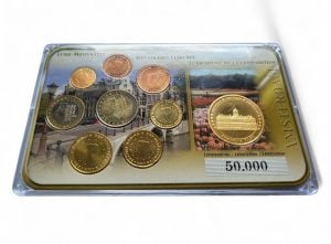 Nederland Euromuntset mix UNC geïllustreerd Koninklijk Paleis met penning