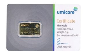 Goud baar 5 gram Umicore