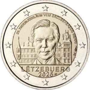 Luxemburg 2 Euro 2025 25ste troonjubileum Henri