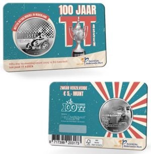 Nederland 5 Euro 2025 100 jaar TT Assen BU in coincard