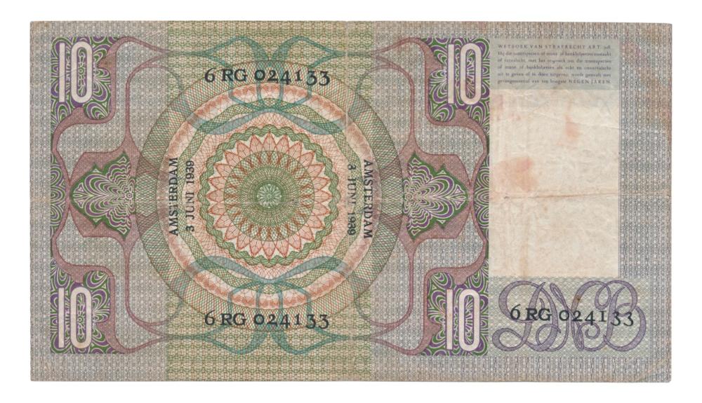 Nederland 10 Gulden 1933 Grijsaard Replacement