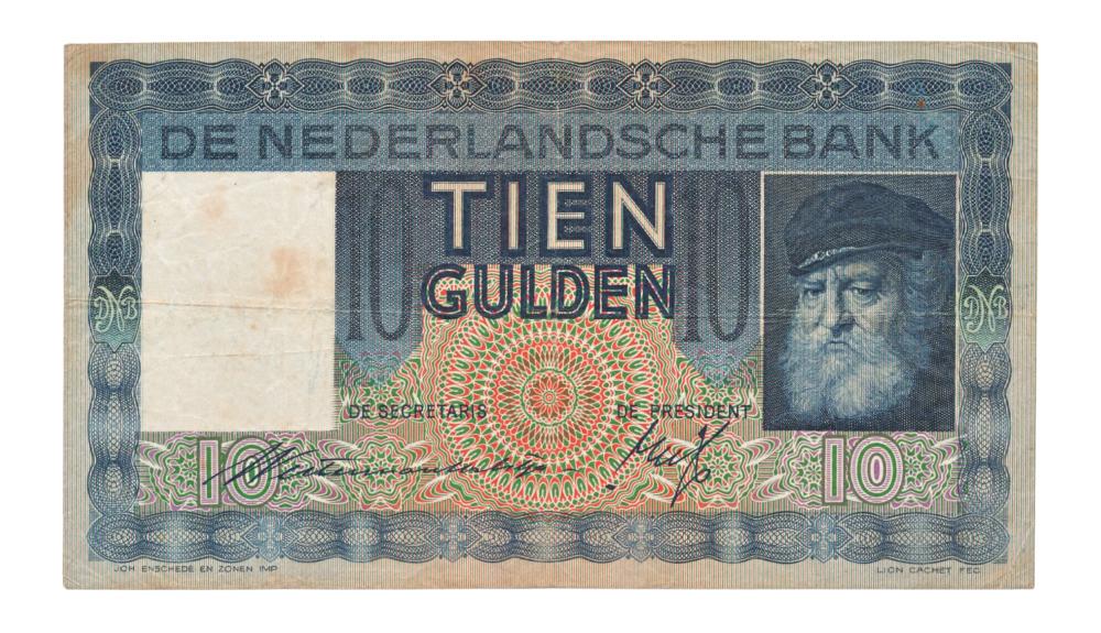 Nederland 10 Gulden 1933 Grijsaard Replacement