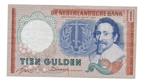 Nederland 10 gulden 1953 Hugo de Groot