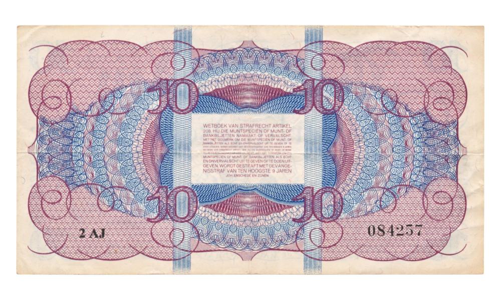 Nederland 10 Gulden 1945 Lieftinck