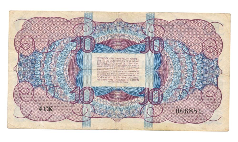 Nederland 10 Gulden 1945 Lieftinck
