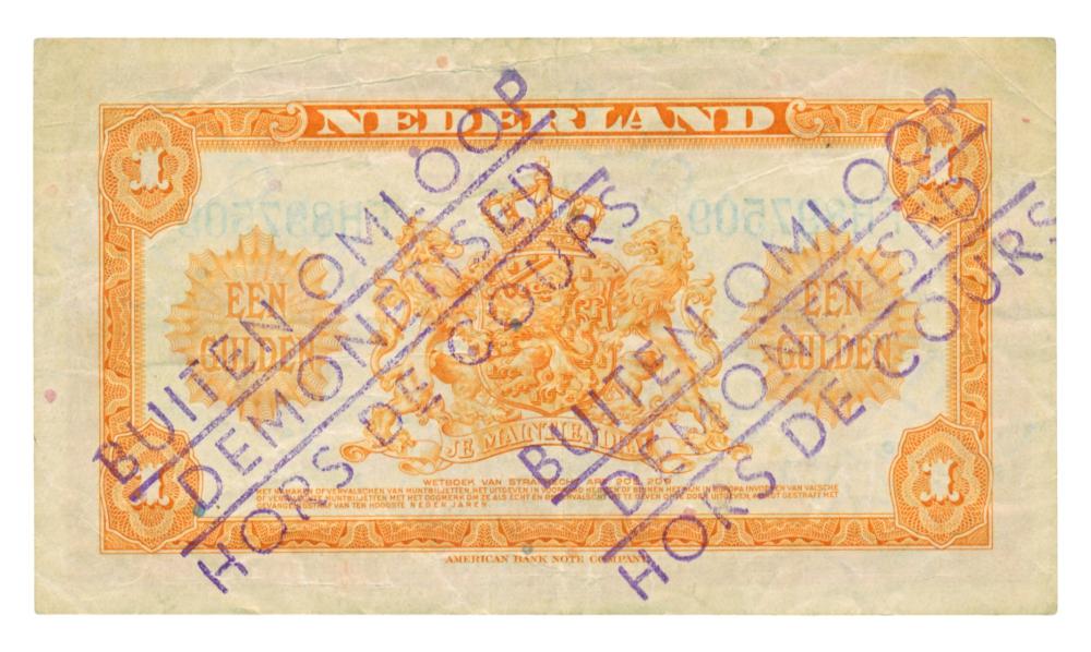 Nederland 1 Gulden 1943 Wilhelmina Buiten omloop gesteld