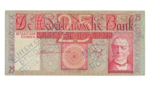 Nederland 25 Gulden 1931 Mees met Duitse stempel