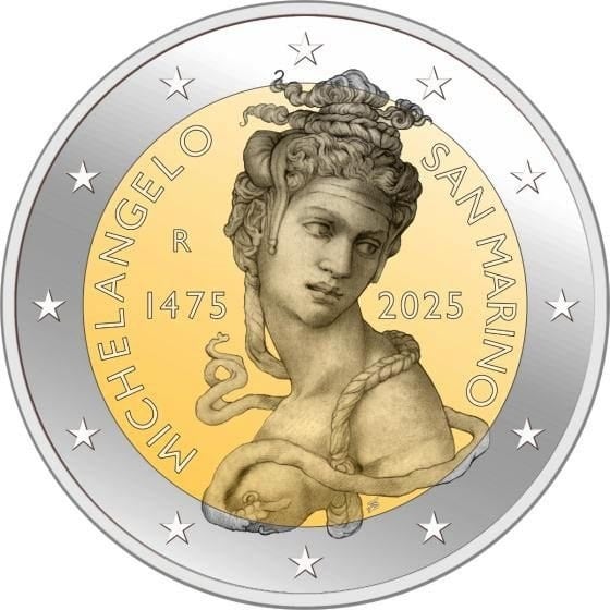 San Marino 2 Euro 2025 500e geboortedag Michelangelo in luxe blister