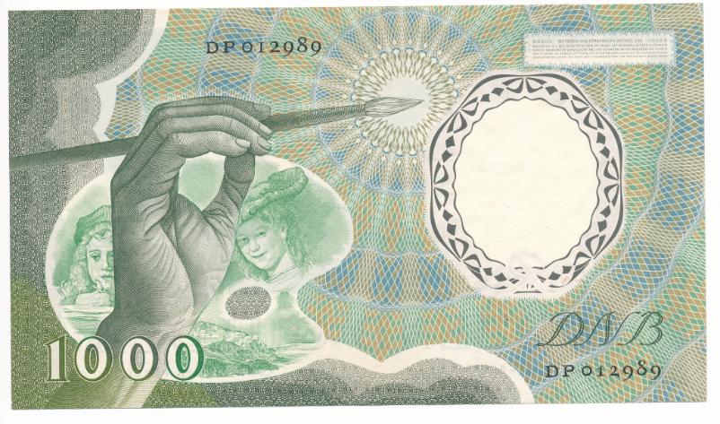 Nederland 1000 gulden 1956 Rembrandt Prachtig - Image 2