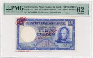 Specimen 10 gulden 1945