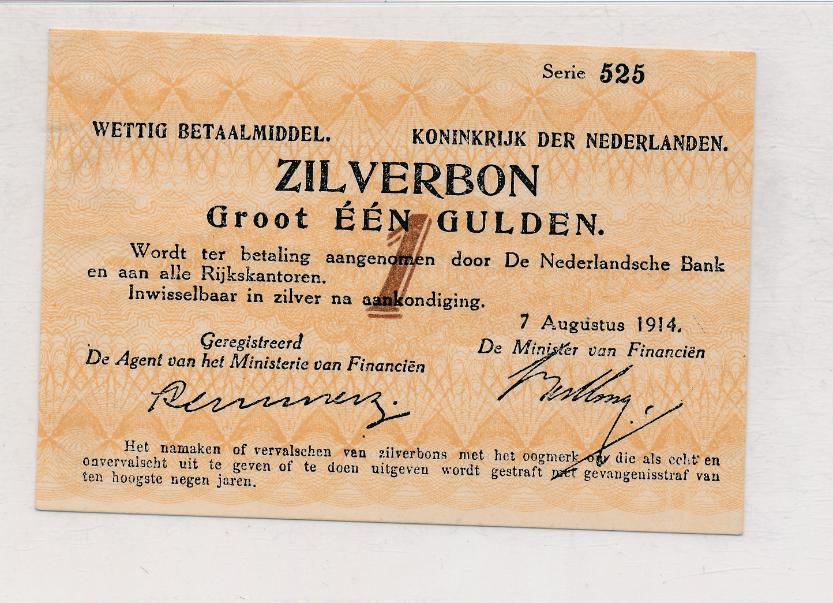 Nederland Zilverbon 1 gulden 1914 PMG 50 - Bild 3
