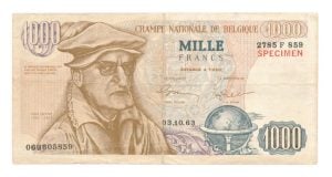 België 1.000 Francs 1963 Reclamebiljet