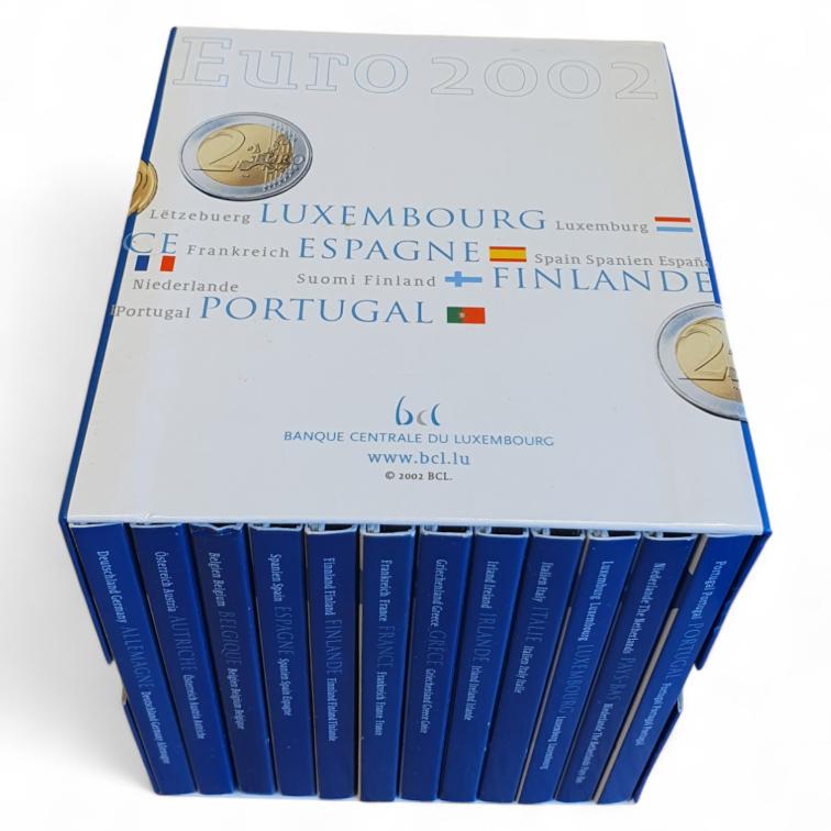 Luxemburg Euro 2002 muntsets 12 landen in box