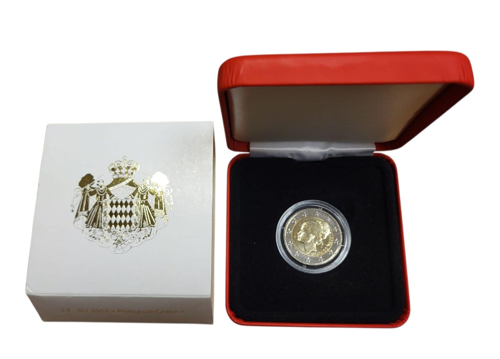 Grace Kelly 2 euromunt 2007 in doosje