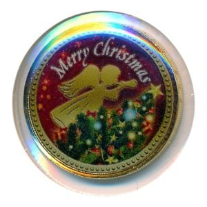Merry Christmas 2 Euro bewerkt verguld