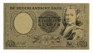 Nederland 20 gulden 1956 Boerhaave verguld