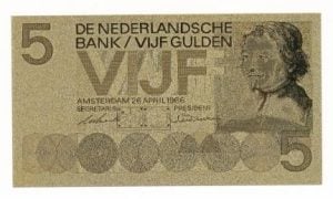 Nederland 5 gulden 1966 Vondel I verguld
