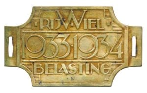 Rijwielbelasting plaatje 1933-1934