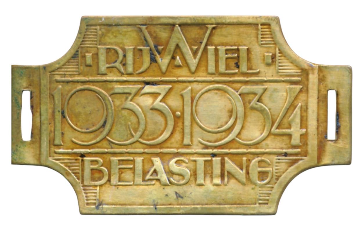 Rijwielbelasting plaatje 1933-1934