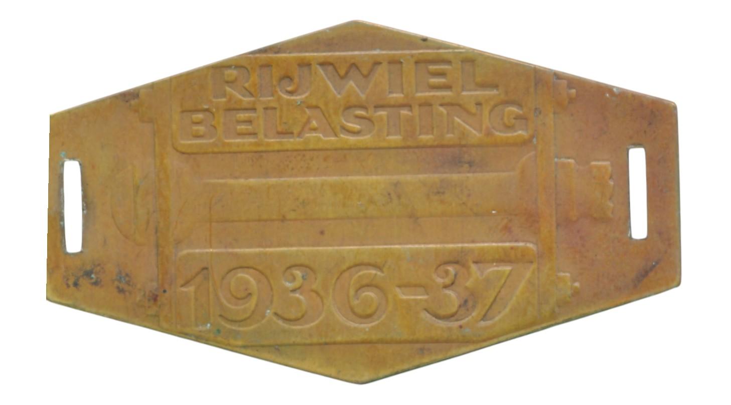Rijwielbelasting plaatje 1936-37