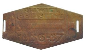 Rijwielbelasting plaatje 1936-37