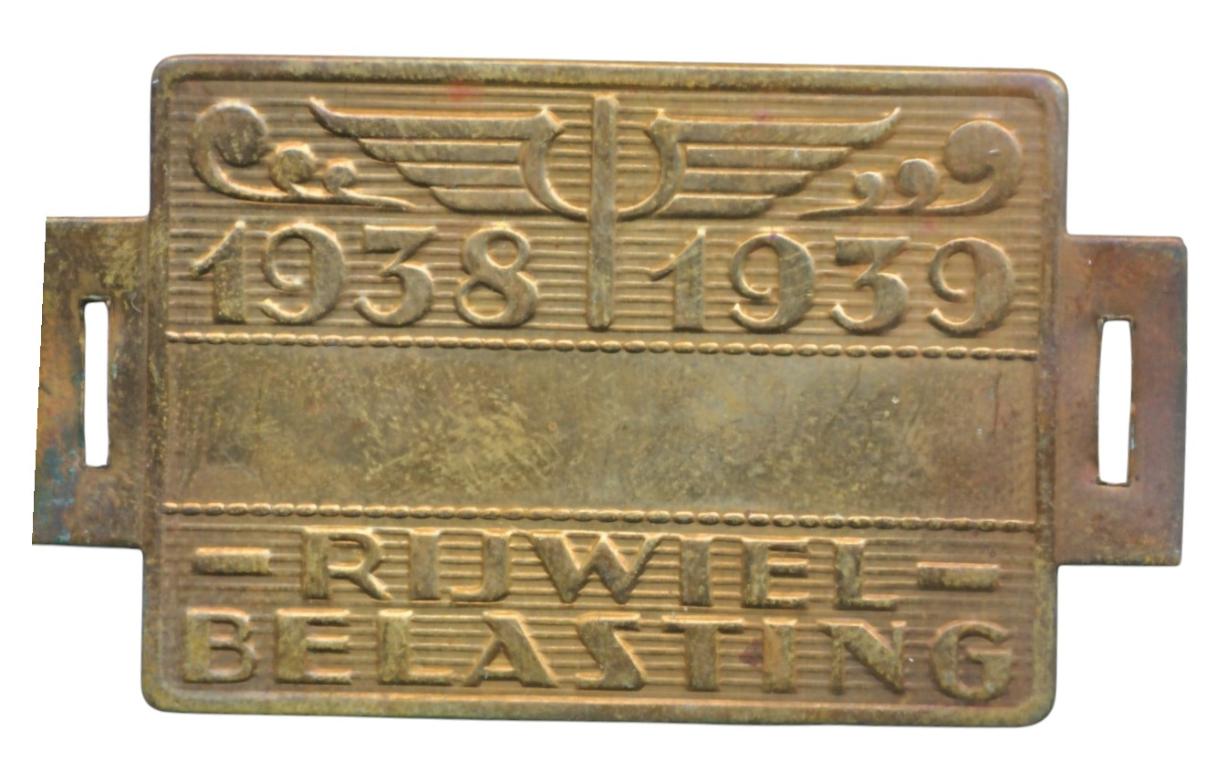 Rijwielbelasting plaatje 1938-1939