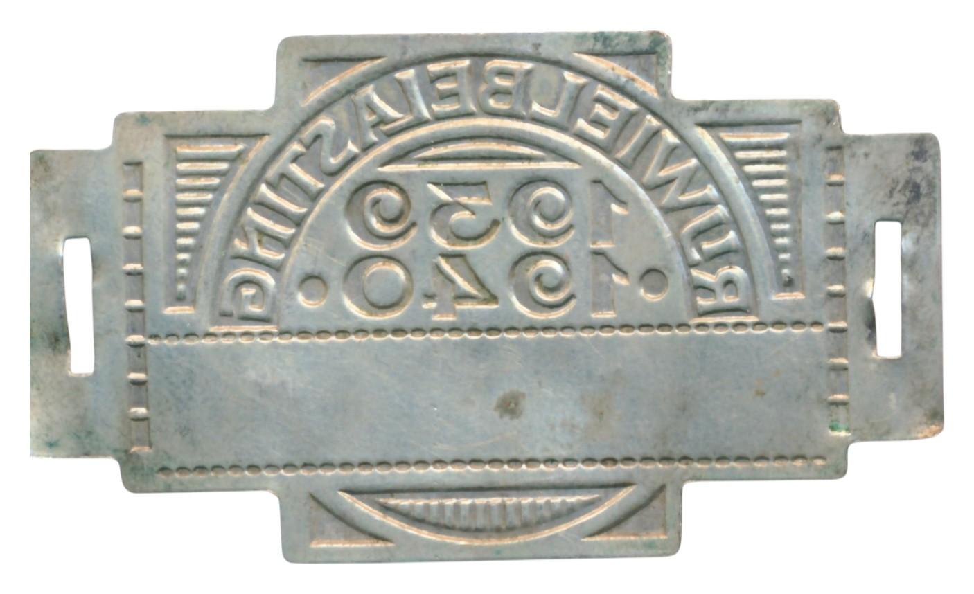 Rijwielbelasting plaatje 1939-1940