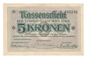 Wenen 5 Kronen 1918 Kassenschein