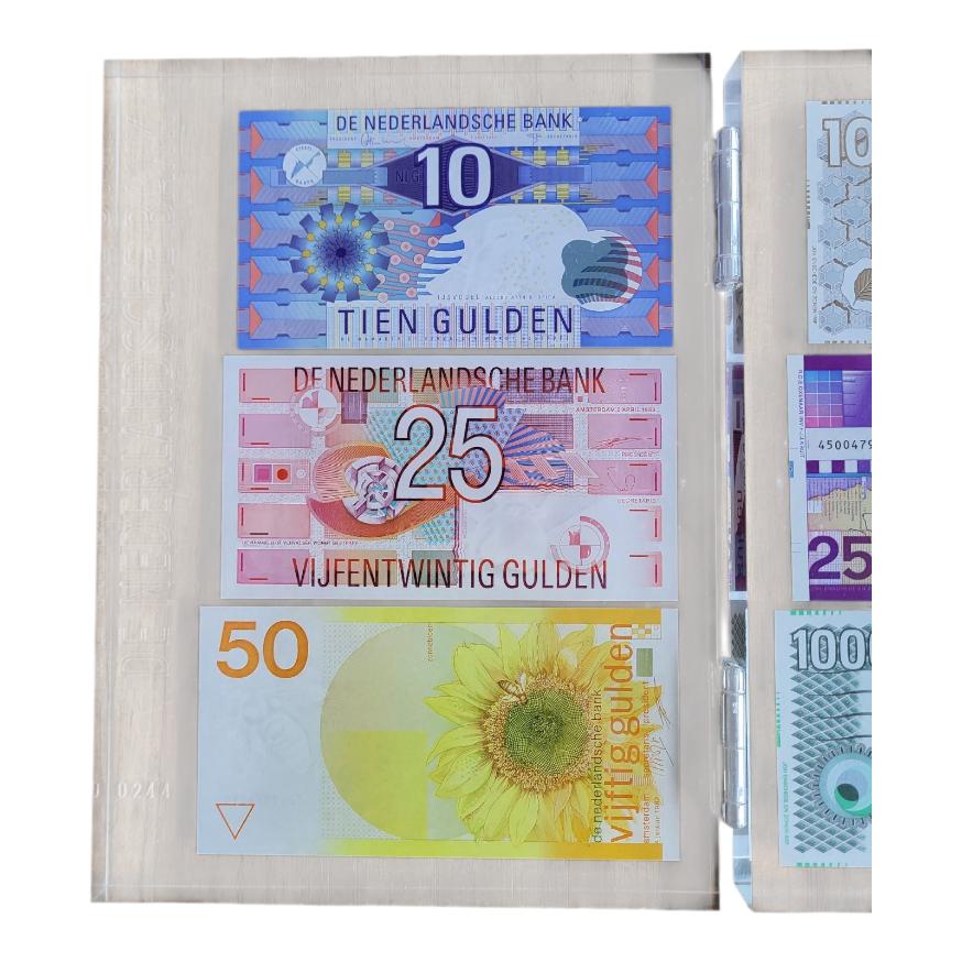 Nederland gulden set in plexiglas (Variant) 1435 gulden