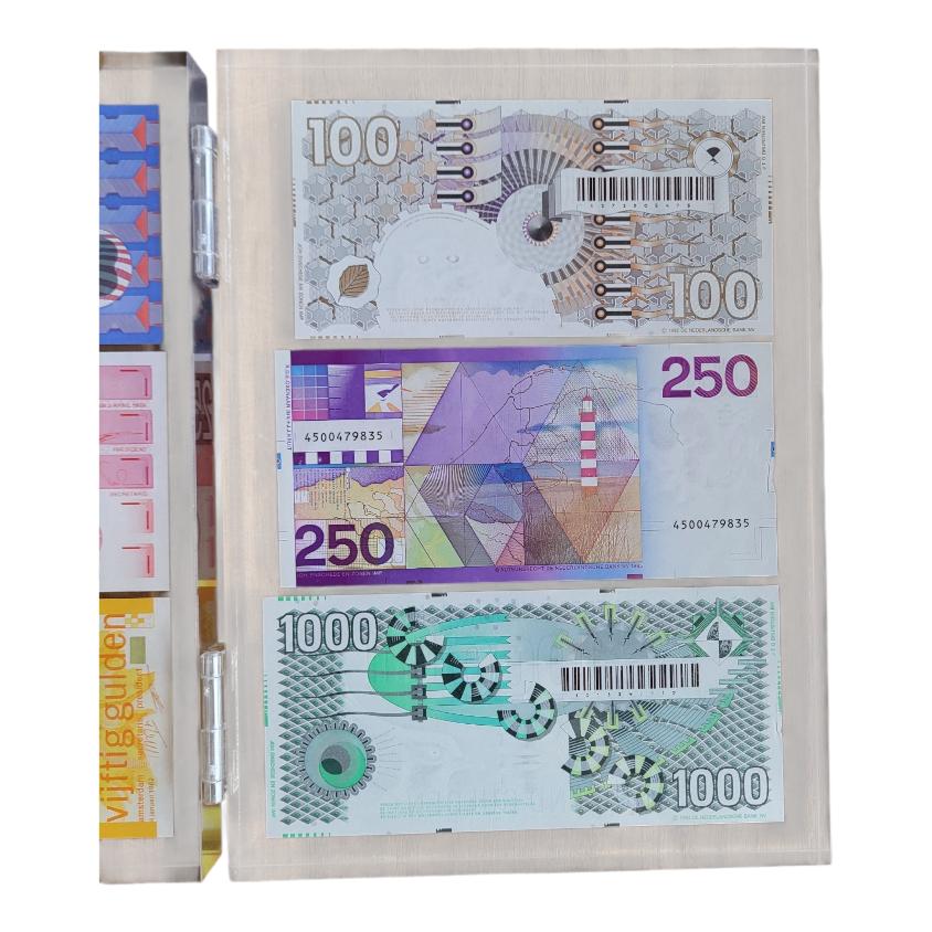 Nederland gulden set in plexiglas (Variant) 1435 gulden