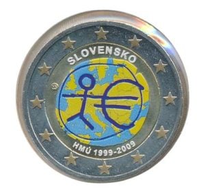 Slowakije 2 Euro 2009 gekleurd - 10 jaar EMU