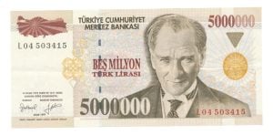 Turkije 5 miljoen Lirasi 1997