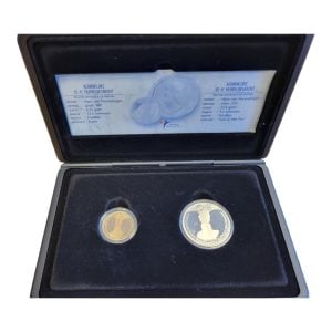 Huwelijksset gouden 10 euro + zilveren 10 euro