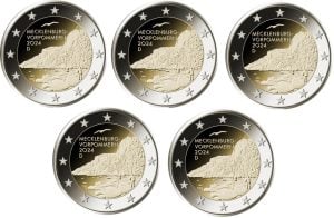 Duitsland 2 Euro-set 2024 (A-D-F-G-J) Mecklenburg-Vorpommern